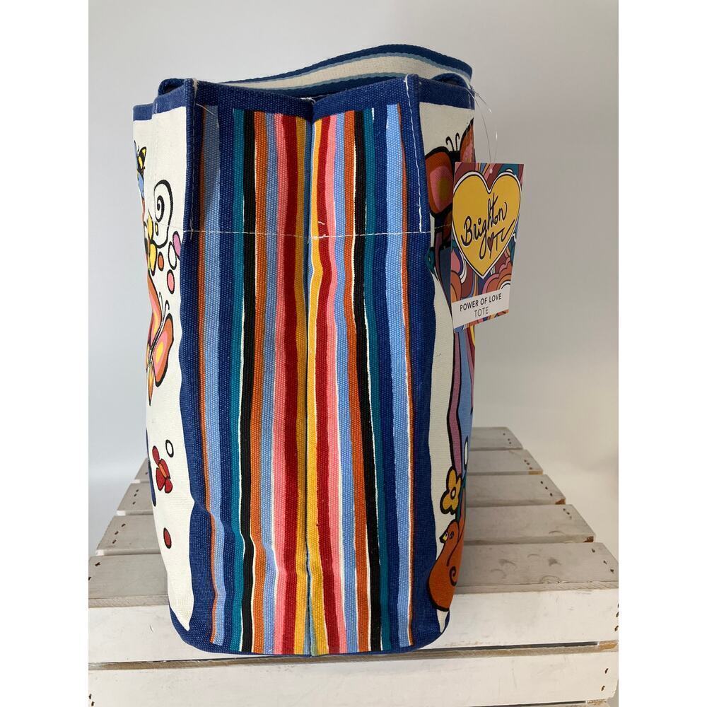 BRIGHTON NWT MULTI COLOR POWER OF LOVE CANVAS TOTE BAG - Picture 4 of 13
